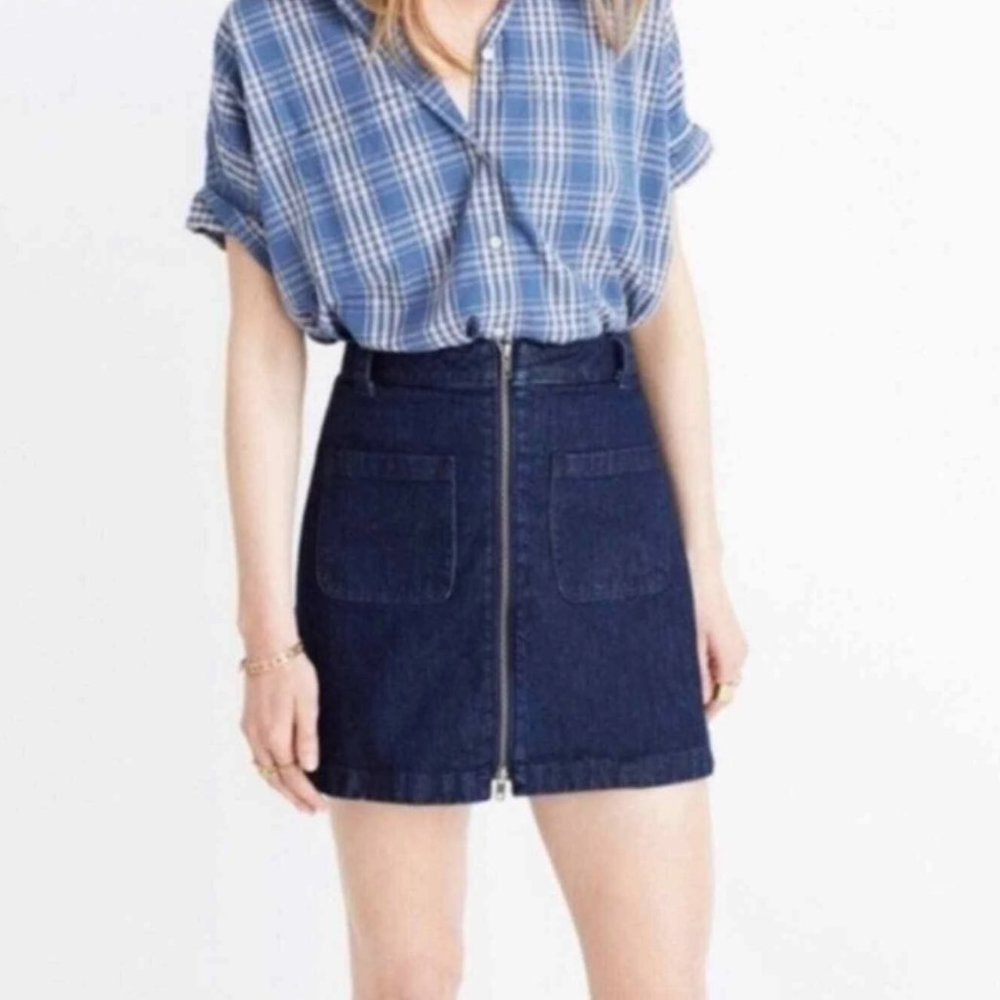 Madewell Denim Utility Zip Skirt 